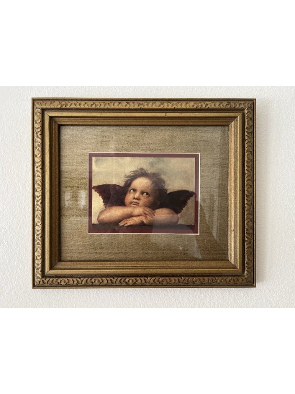 Raphael Cherub Framed Art Print Vintage Angel Wall Decor Gold Ornate Frame